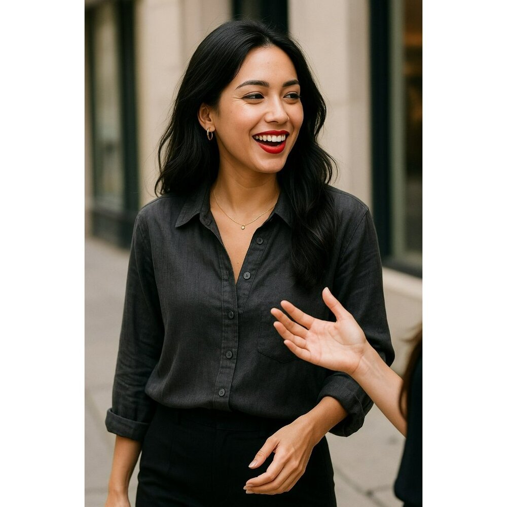 Lauren Ralph Lauren Dark Charcoal Button-Down Shirt